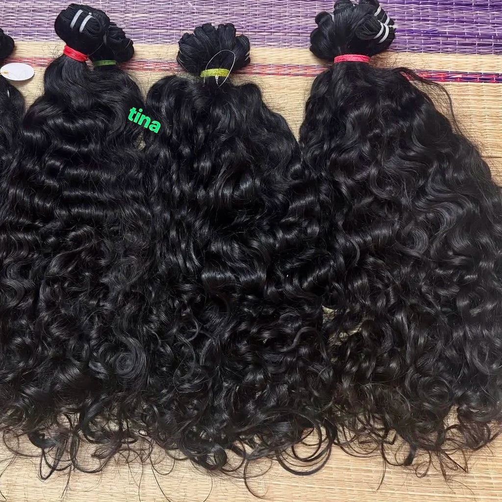 US Ship Raw Cambodian Wavy  Hair Wholesale 10"-30" 100% Human Top Grade Raw Cambodian Vietnam Indian Hair Natural Curly Burmese