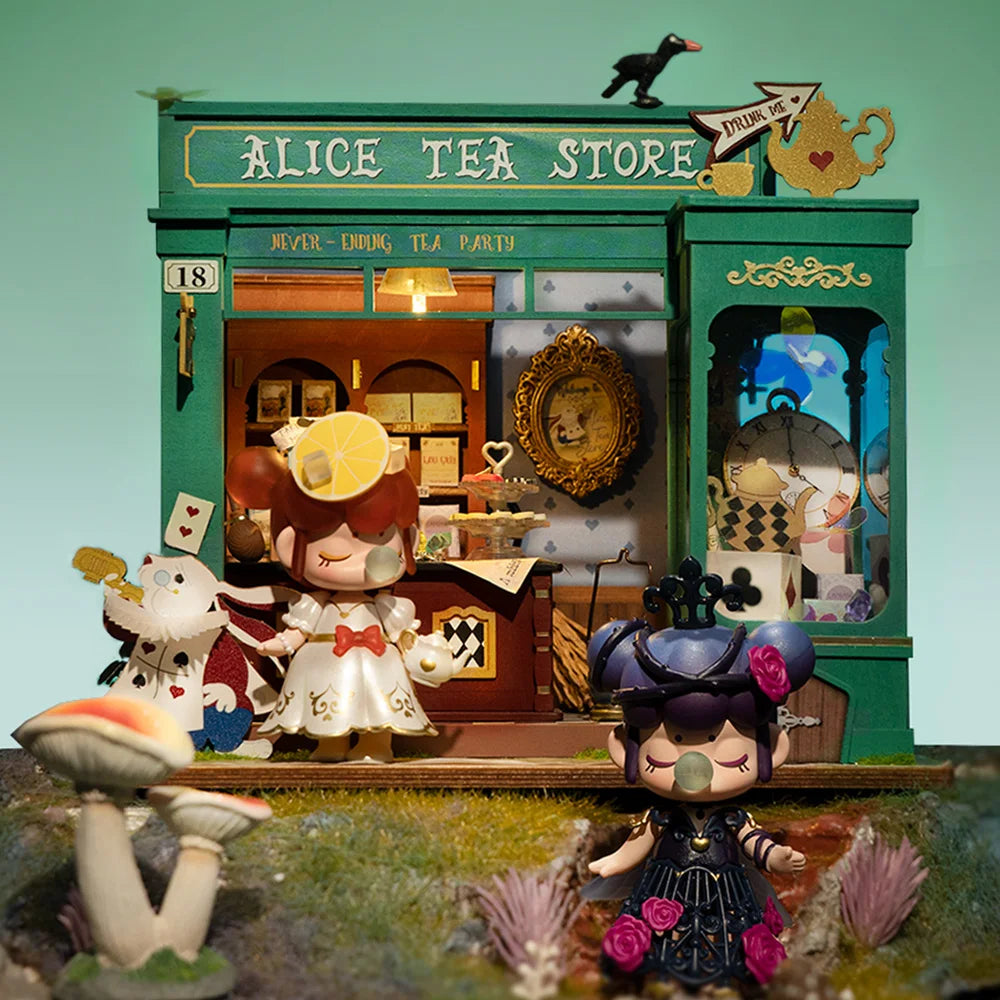 Robotime Rolife Toys Gifts Wood Crafts DG156 Alice's Tea Store DIY Miniature House for Dropshipping
