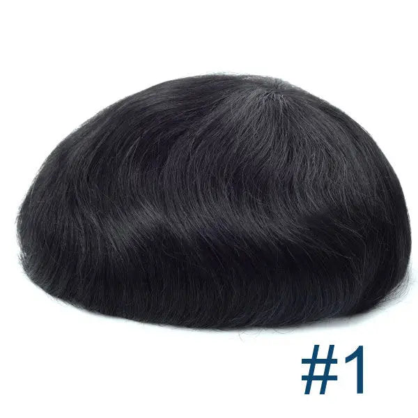 Natural N6 Human Hair Toupee Swiss Lace and PU Indian Hair Replacement System Virgin Remy Hair Wave Style Skin Model Number