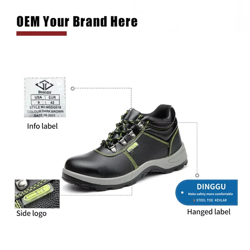 Lightweight Breathable Industrial Construction Sneakers Men's Breathable Woven Knit Shock Absorption Running Shoes