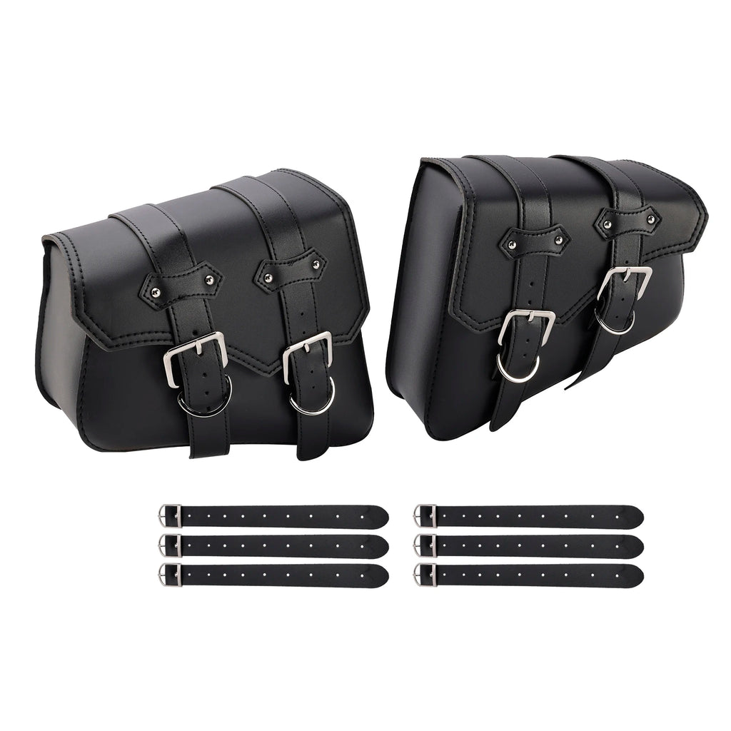 21L Universal Saddlebag Side Storage Tail Bag Pu Luggage Black for Motorcycle