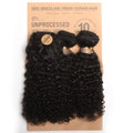 Kinky Curly Bundles 100% Human Hair Bundles With Circular Closure Virgin Weave Human Hair Extensions Curly Hair Bundles