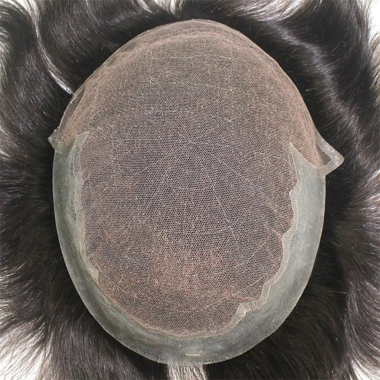 Natural N6 Human Hair Toupee Swiss Lace and PU Indian Hair Replacement System Virgin Remy Hair Wave Style Skin Model Number