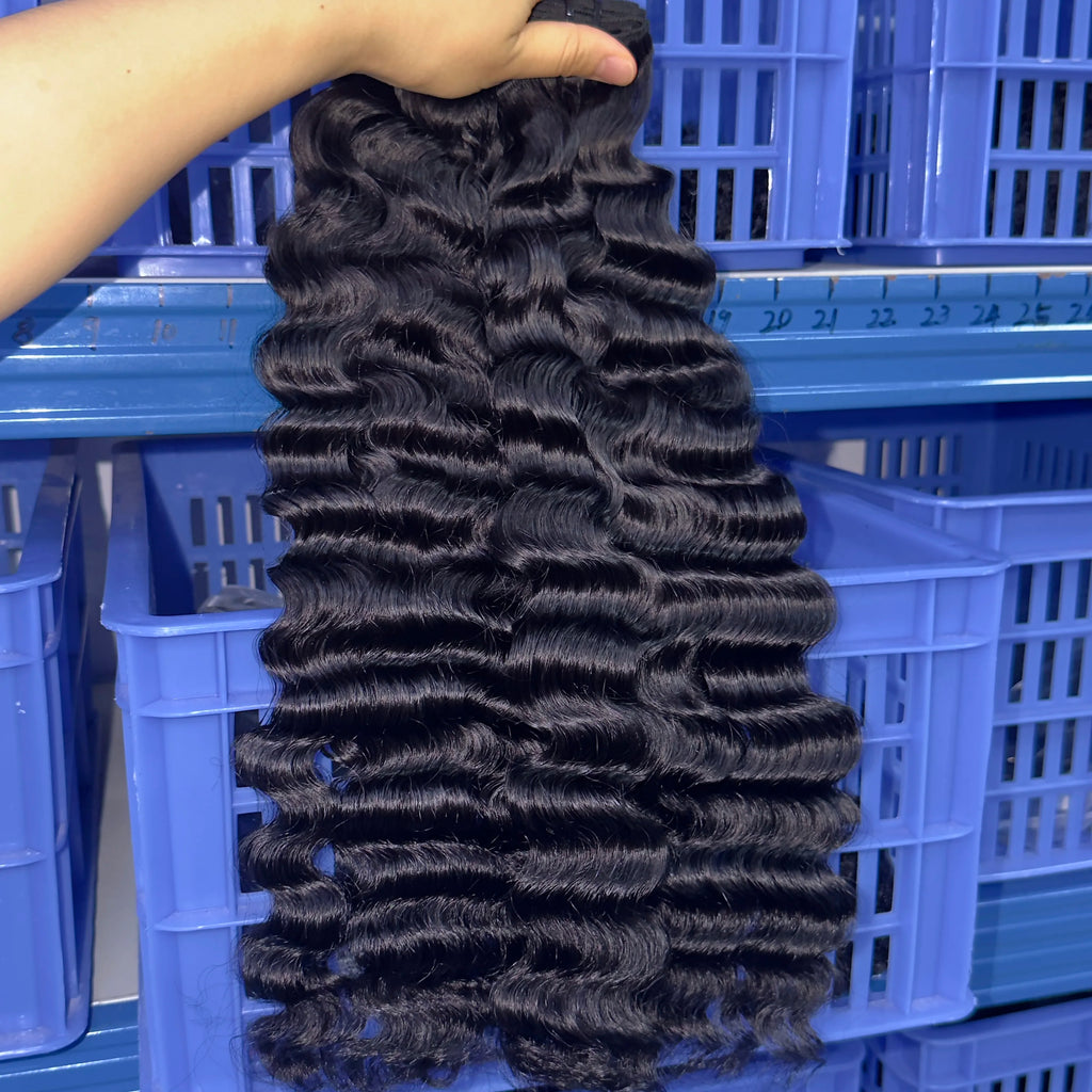 Wholesale Natural Wavy Cuticle Aligned Raw Virgin Indian Hair Single Donor Loose Wave Human Hair Bundles