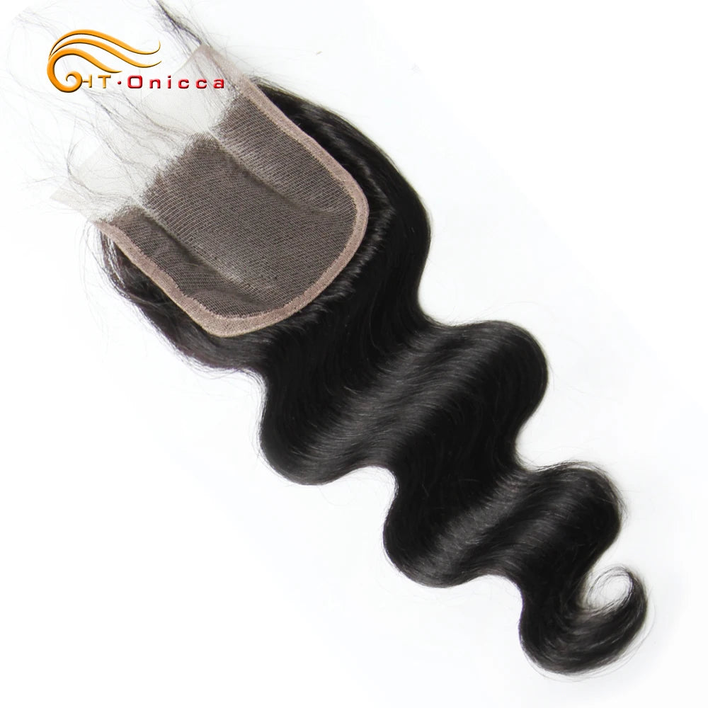 Body Wave 4x4 Lace Closures Remy Human Hair Closure Swiss Lace Body Wave Closure Only Natural Clolor Brazilian Hair