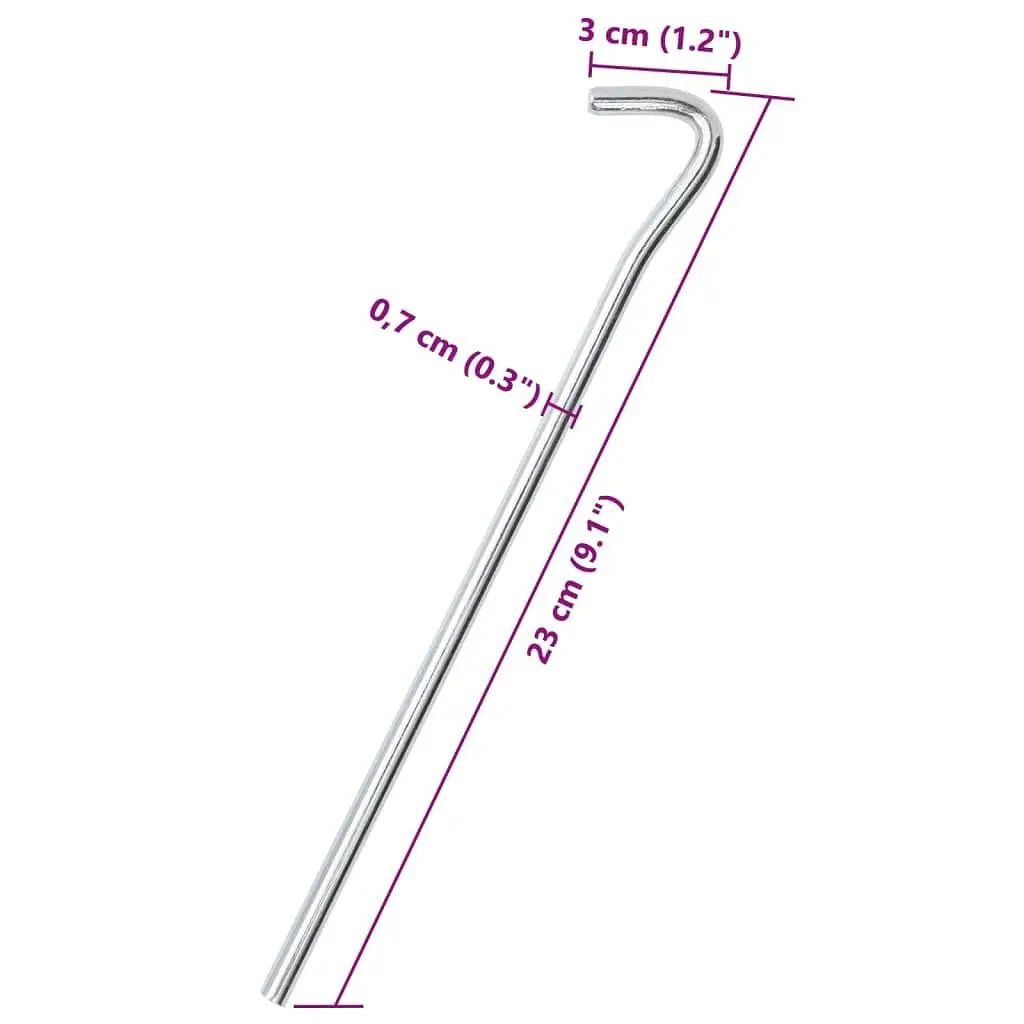 VidaXL 25 Pcs W2B Galvanised Steel Tent Pegs 9.1\" & 0.28\" 9.1\" Tent Mallets 9.1\" Tent Pegs & Mallets