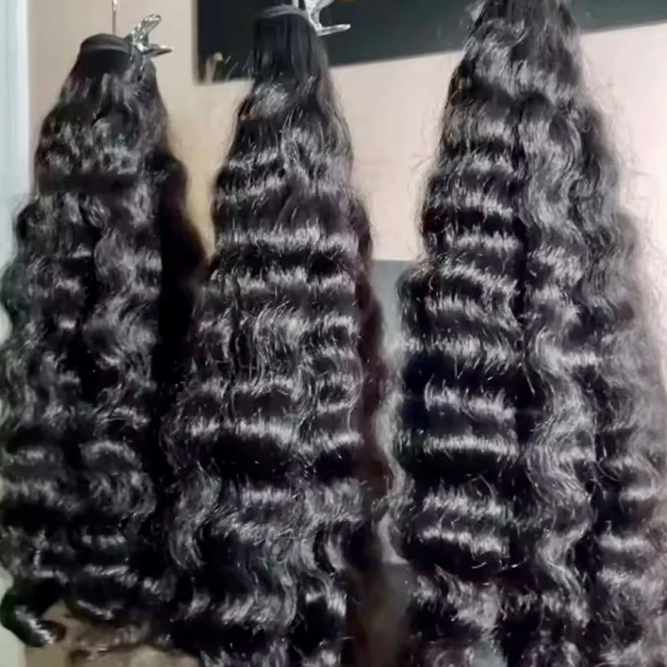 US Ship Raw Cambodian Wavy  Hair Wholesale 10"-30" 100% Human Top Grade Raw Cambodian Vietnam Indian Hair Natural Curly Burmese