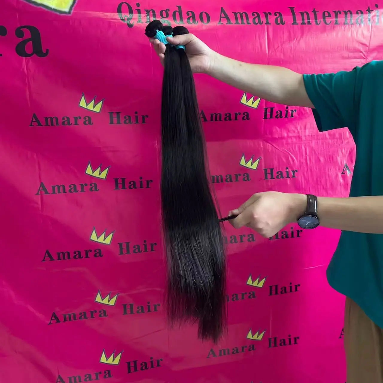 Amara Hot Selling Grade Human Hair Bundles Hair Bundles and Raw Indian Hair Bundles From India in Stock