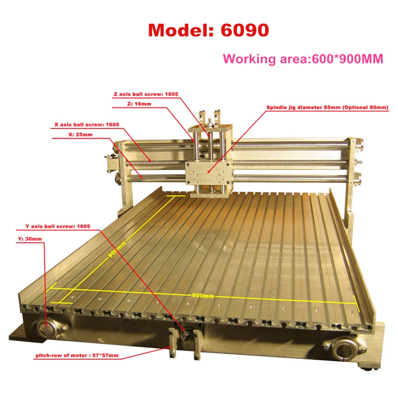 Cnc Router Kits Machine Frame 6090 Cnc Router Frame for Woodworking Engraving Milling Machine
