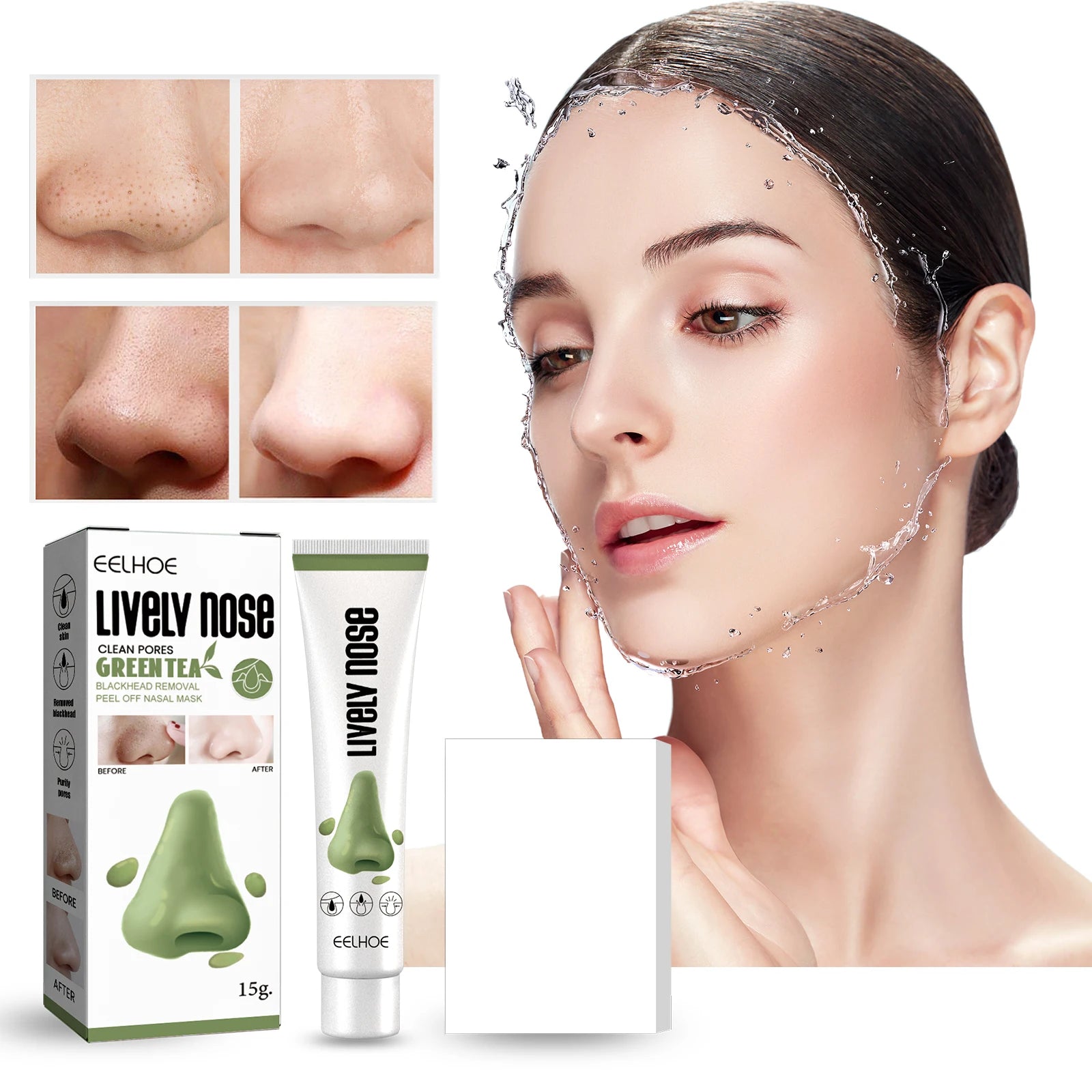 EELHOE Deeply Cleansing Nose Mask Blackhead and Acne Barb Remover Blackhead Remover Mask