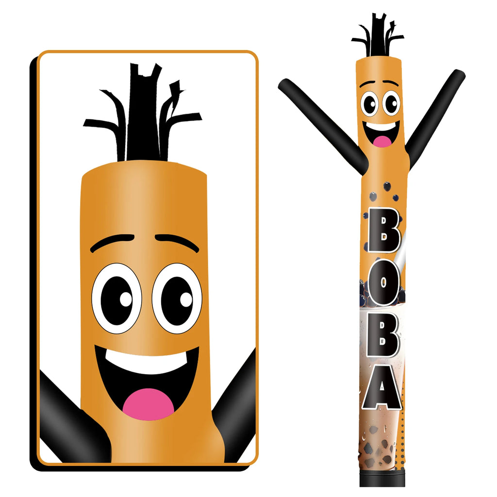 Milk Tea Themed Air Dancer Inflatable Weird Wave Tube Man for Outdoor Parties Store Display Without Blower Digital Printing