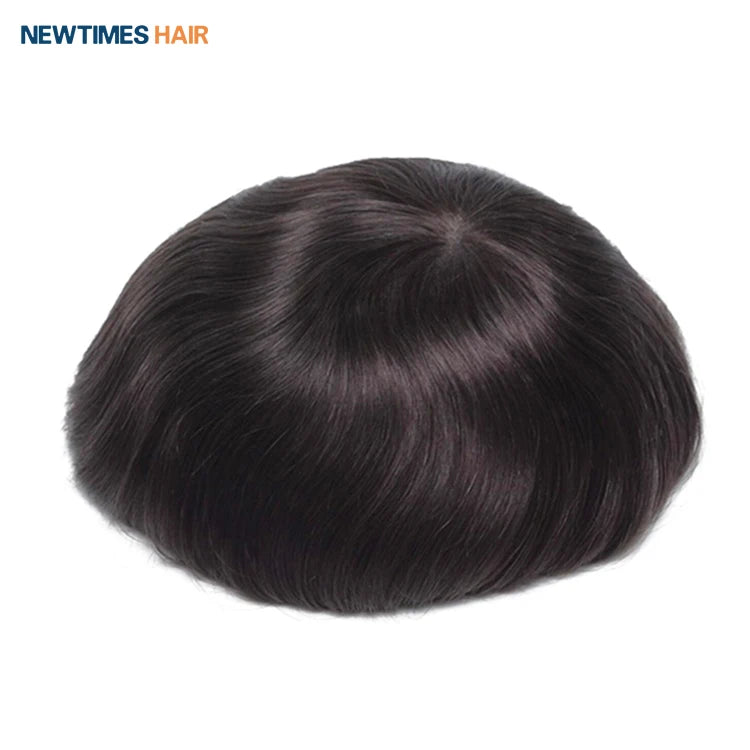 Natural N6 Human Hair Toupee Swiss Lace and PU Indian Hair Replacement System Virgin Remy Hair Wave Style Skin Model Number