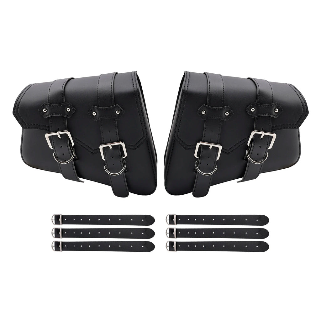 21L Universal Saddlebag Side Storage Tail Bag Pu Luggage Black for Motorcycle