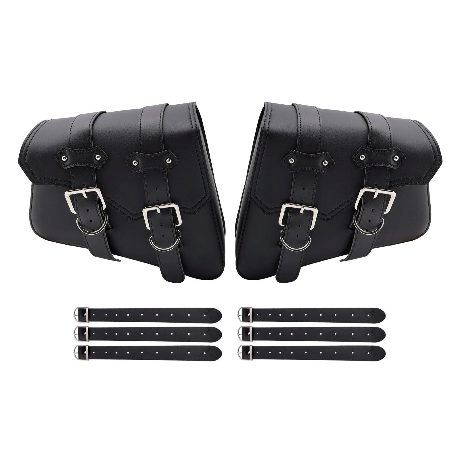 21L Universal Saddlebag Side Storage Tail Bag Pu Luggage Black for Motorcycle