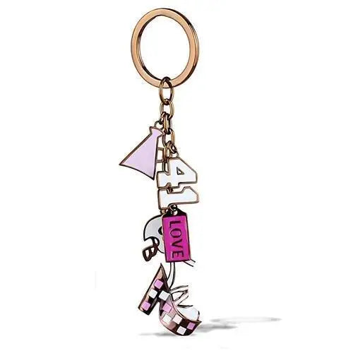 For AJ TK2717-Stainless Steel Coffee Light Key Ring with Epoxy IP Multicolor Metal Key Chains