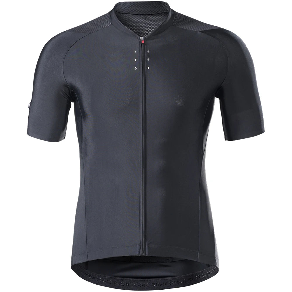 RION Cycling Men's Bike Black Reflective Jerseys Short Sleeves Summer Motocross Mountain Bike Downhill Racing Road Bicycle Tops