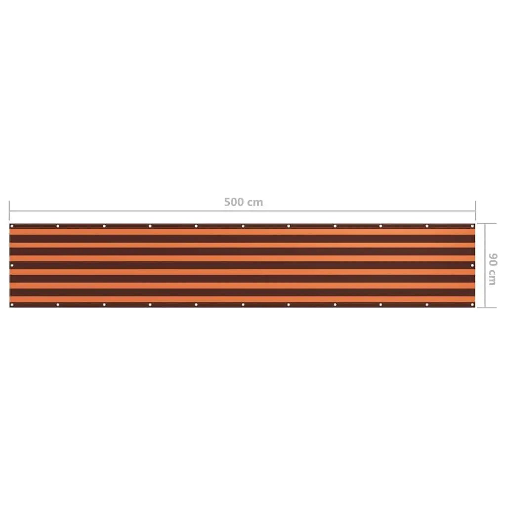 W2B VidaXL Balcony Screen in Orange and Brown 35.4x196.9 Oxford Fabric Bath Screen