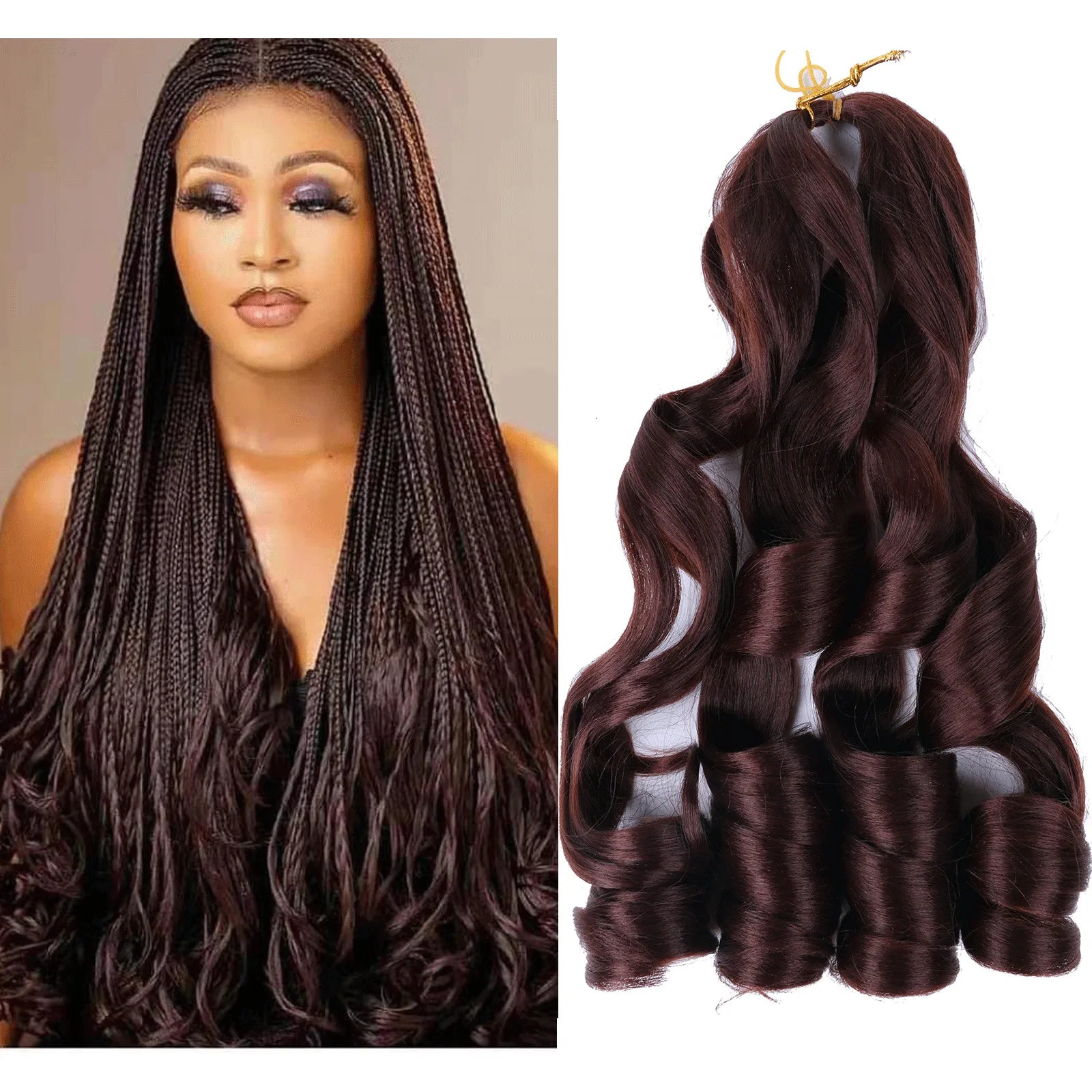 French Curl Braiding Hair 16 inch Pre Stretched Bouncy Braiding Hair Easy Braid Crochet Hair Yaki Texture Synthetic Hair