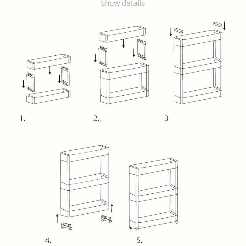 Extra Narrow Refrigerator Side Gap Storage Shelf Freestanding Cart for Bathroom and Living Room Storage Made in China