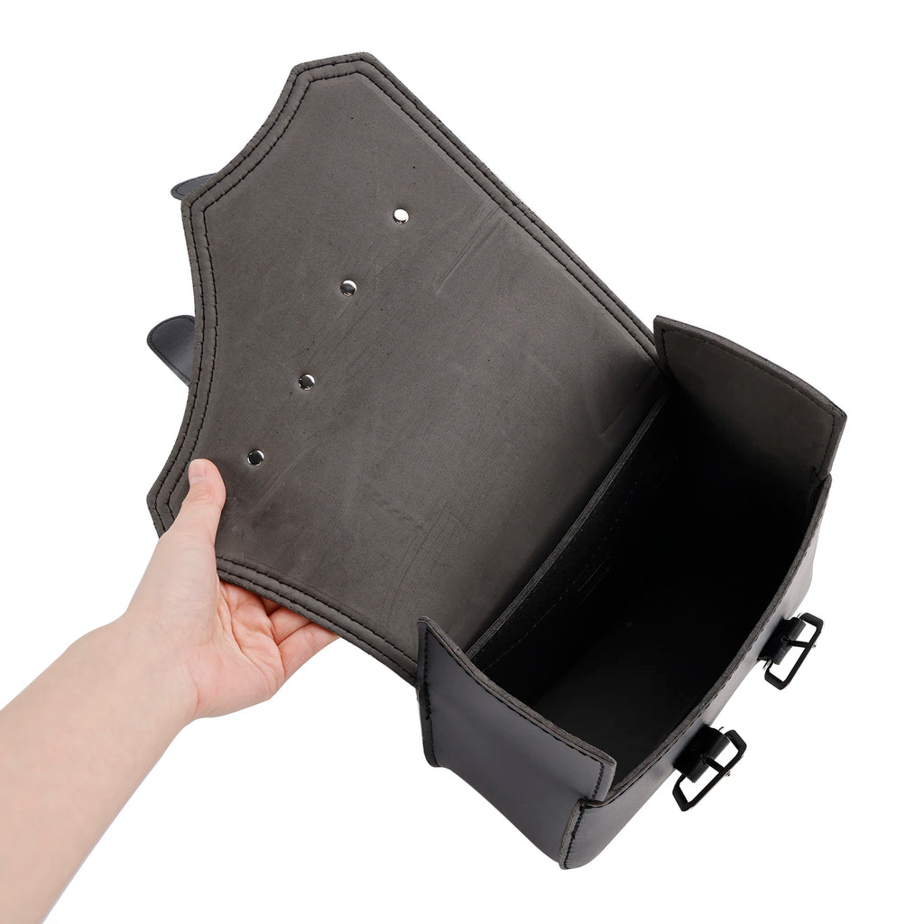 21L Universal Saddlebag Side Storage Tail Bag Pu Luggage Black for Motorcycle