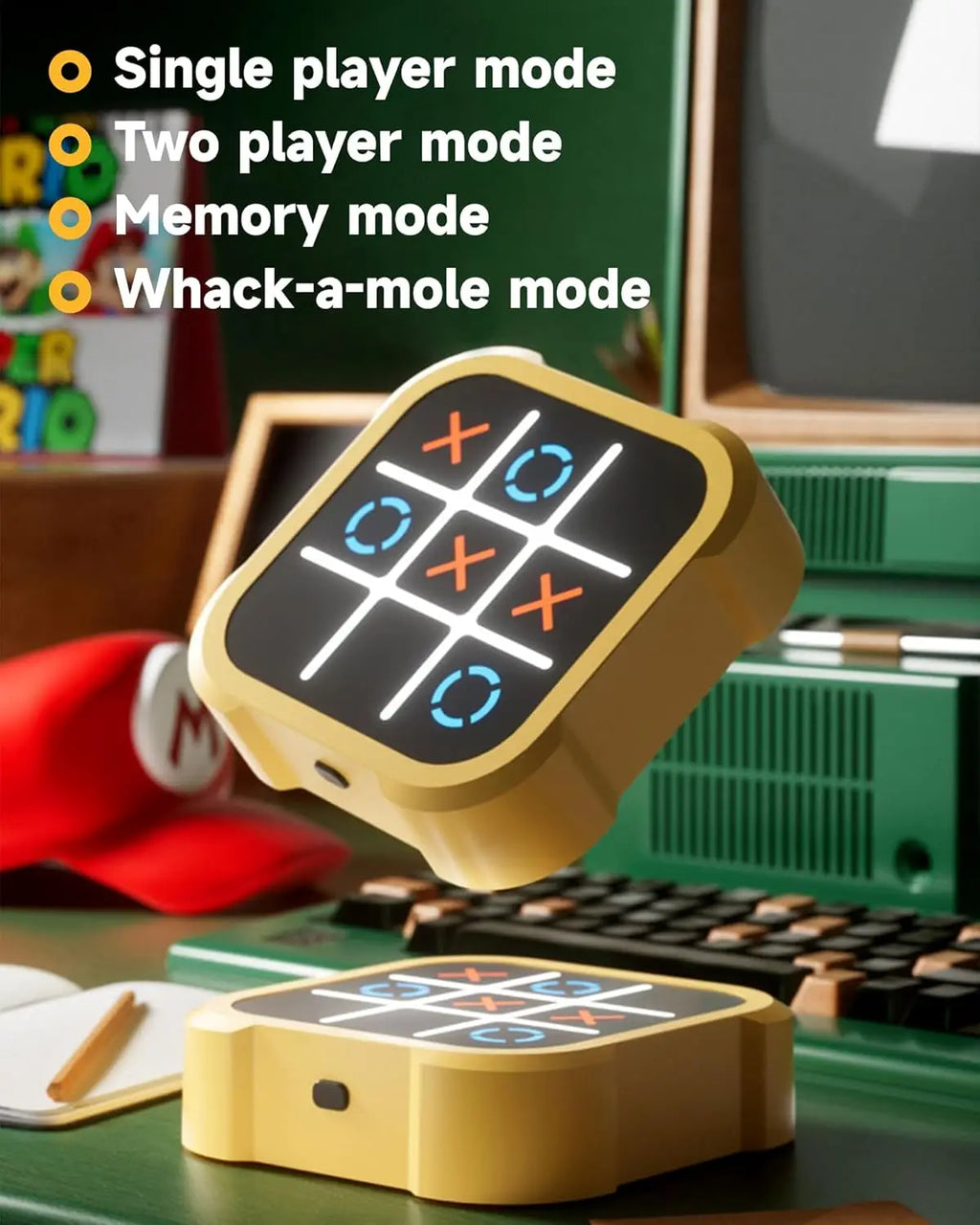 ABS Portable Electronic Tic-Tac-Toe Game for Youngsters Family Fun Strategy Board Intermediate Skill Level