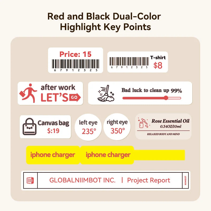NIIMBOT D11 Portable QR Code Thermal Label Printer Portable Smart Label Printer for Kitchen Storage