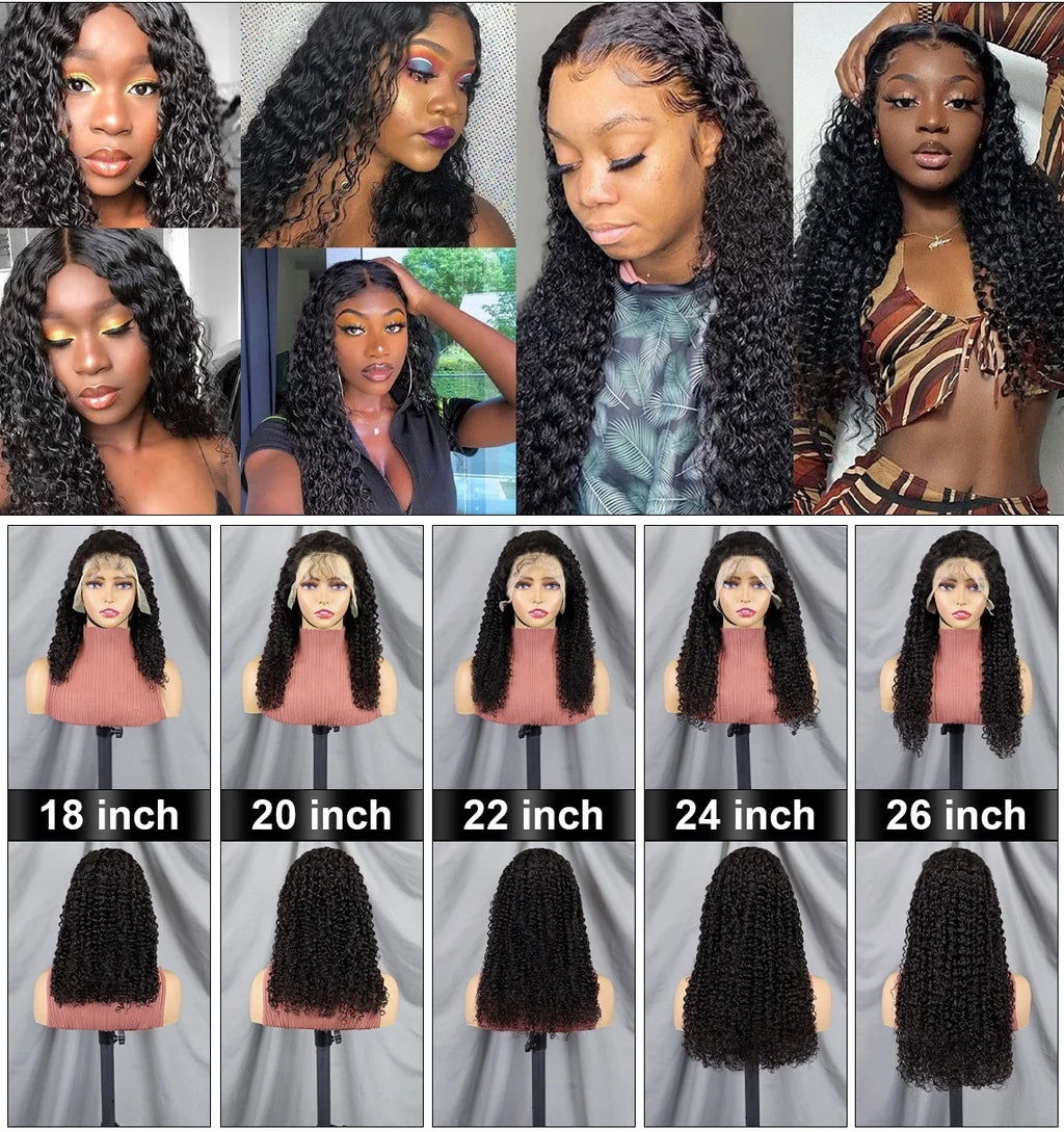 Kinky Curl Remy Human Indian Hair Wigs 180 Density Transparent Lace Wig Natural Frontal Virgin Peruvian Hair Wigs Glueless