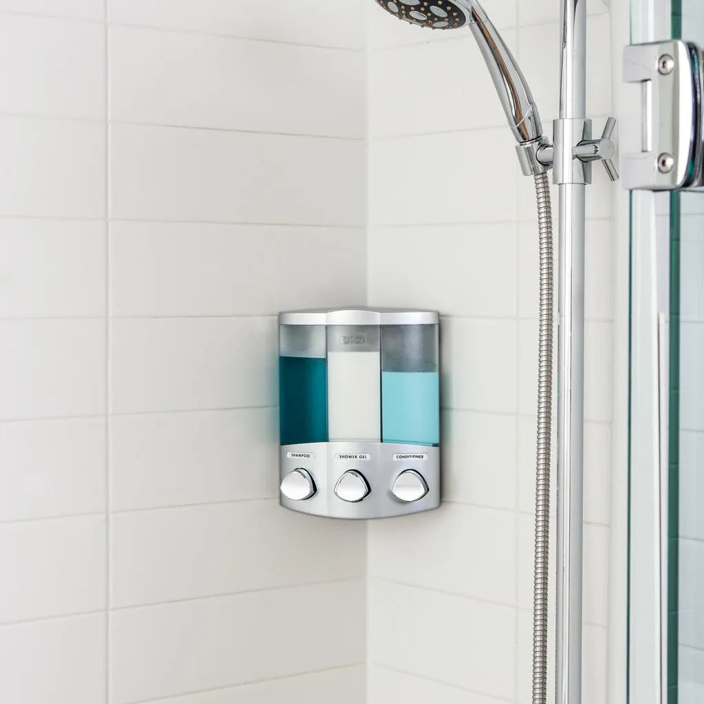 HMS Heavy Duty Three Chamber Wall Mount Soap Dispenser Gray Liquid Pump Type