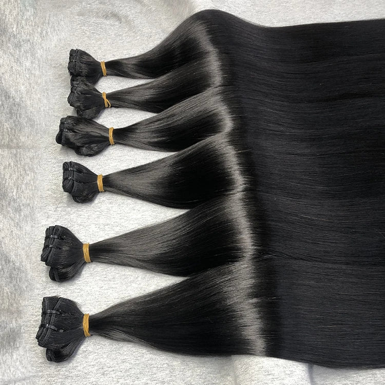 Vietnam Raw Hair Bundles Vendors Straight Human Hair Natural Black Raw Hair Bundles Double Drown