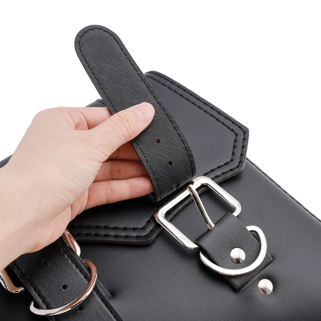21L Universal Saddlebag Side Storage Tail Bag Pu Luggage Black for Motorcycle