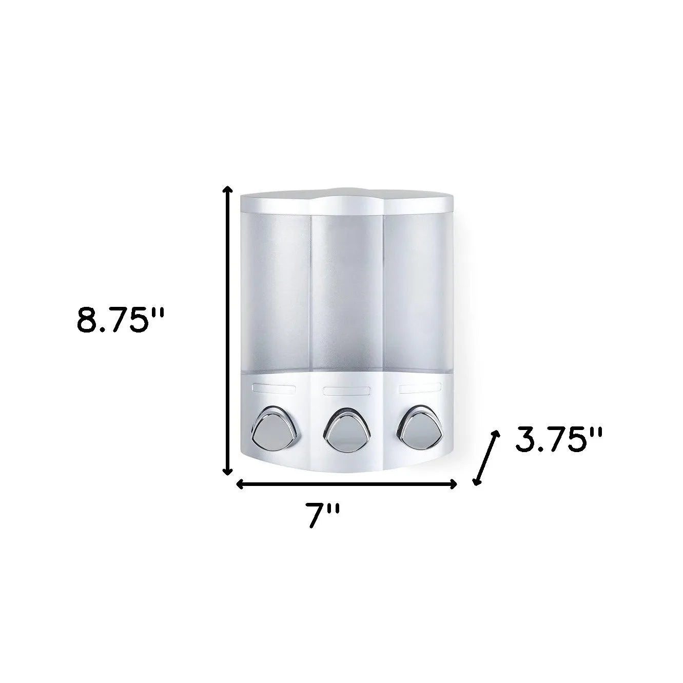 HMS Heavy Duty Three Chamber Wall Mount Soap Dispenser Gray Liquid Pump Type