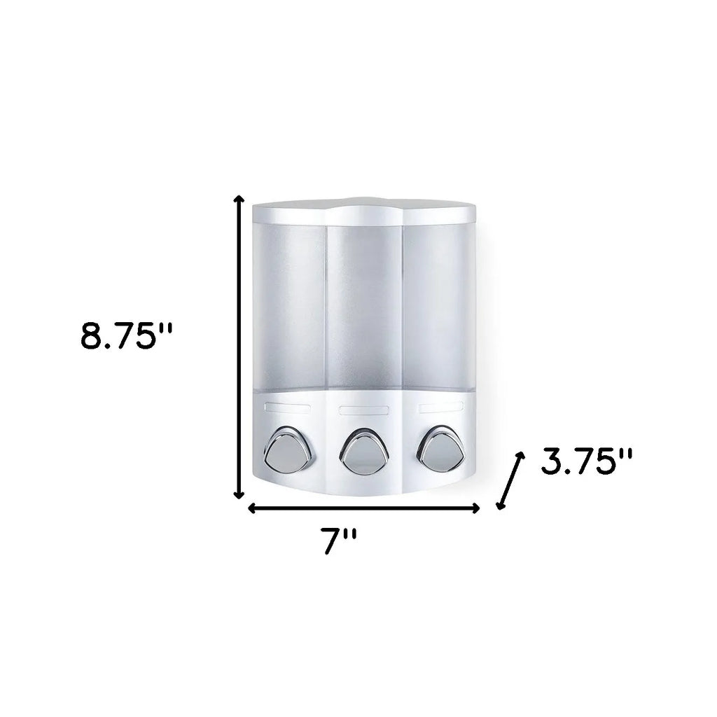 HMS Heavy Duty Three Chamber Wall Mount Soap Dispenser Gray Liquid Pump Type