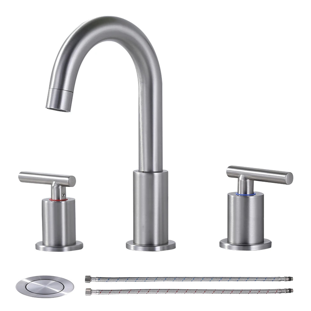 Deck Mounted 3 Hole Widespread Faucet Bathroom 2 Handle Black and Gold Mixer Tap Vanity Basin Sink Tap Faucet Bathroom