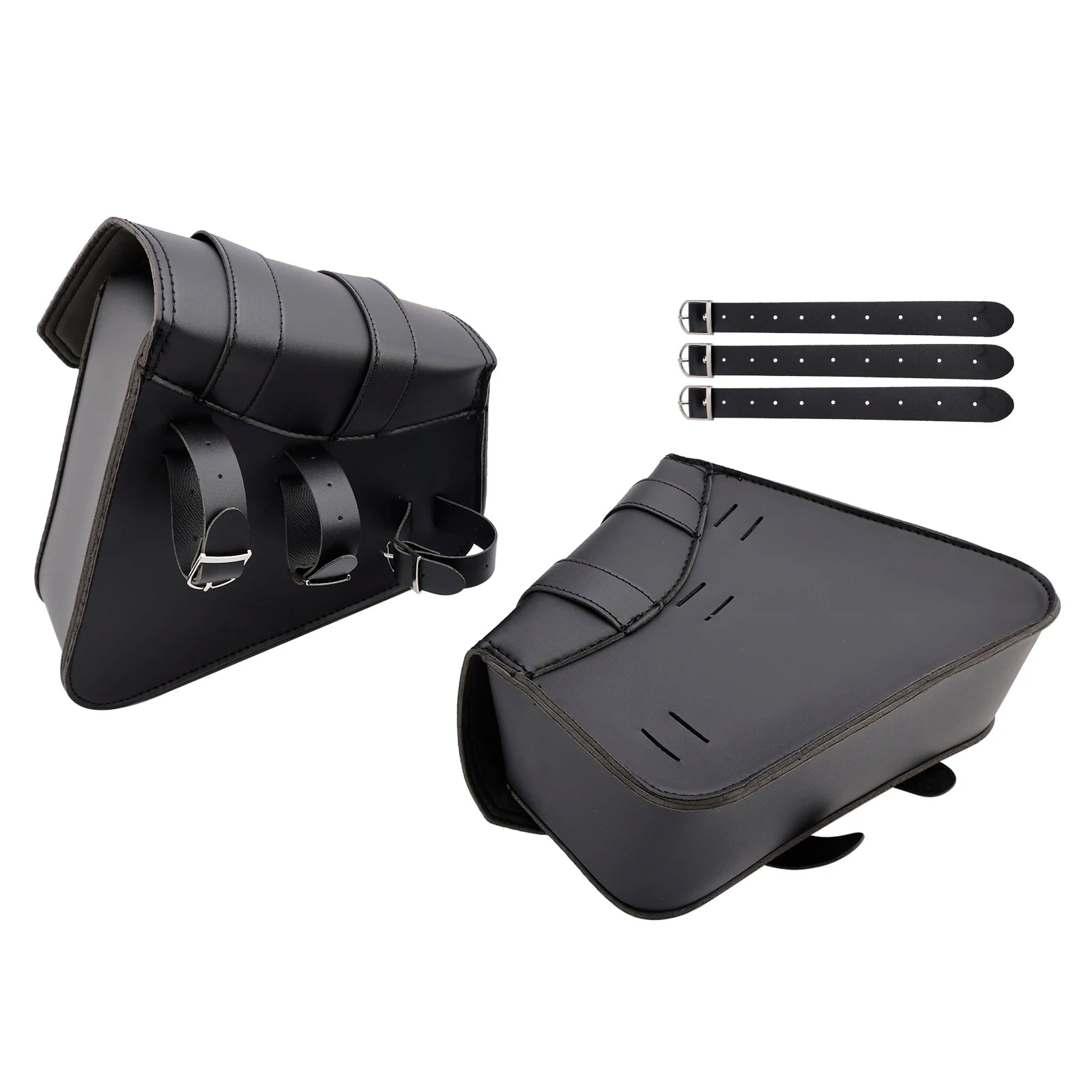 21L Universal Saddlebag Side Storage Tail Bag Pu Luggage Black for Motorcycle