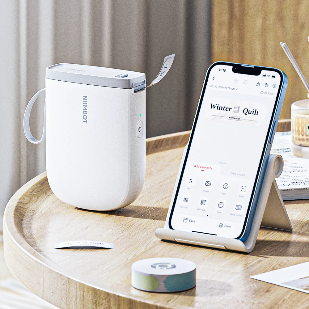 NIIMBOT D11 Portable QR Code Thermal Label Printer Portable Smart Label Printer for Kitchen Storage
