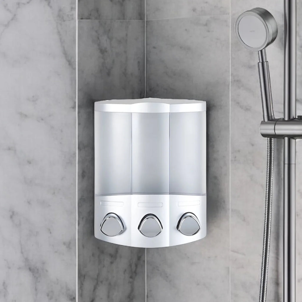 HMS Heavy Duty Three Chamber Wall Mount Soap Dispenser Gray Liquid Pump Type
