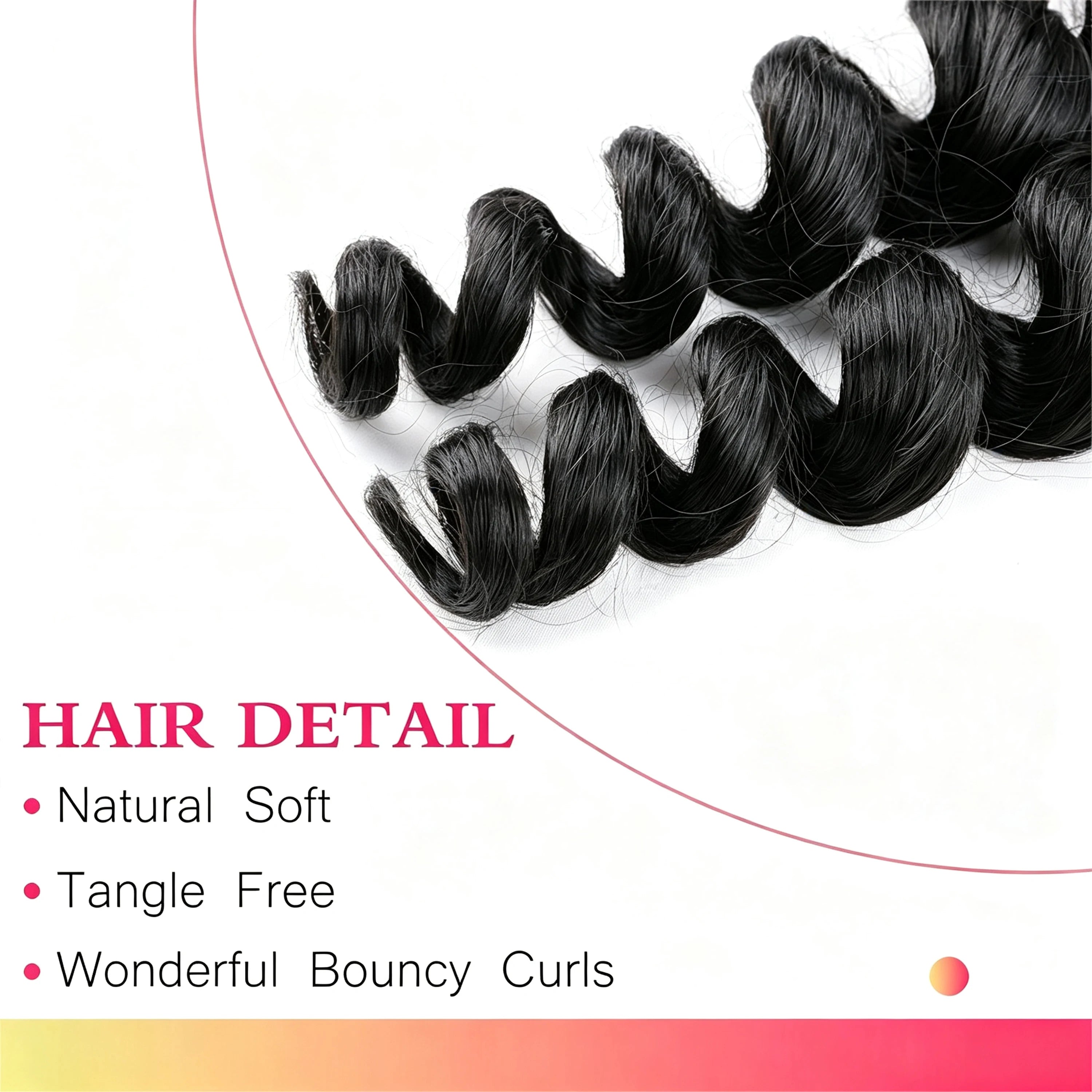 French Curls Braiding Hair 3 Bundles Loose Wave Spiral Curl Synthetic Hair Extensions 18"+20"+22" 400g For Black Women