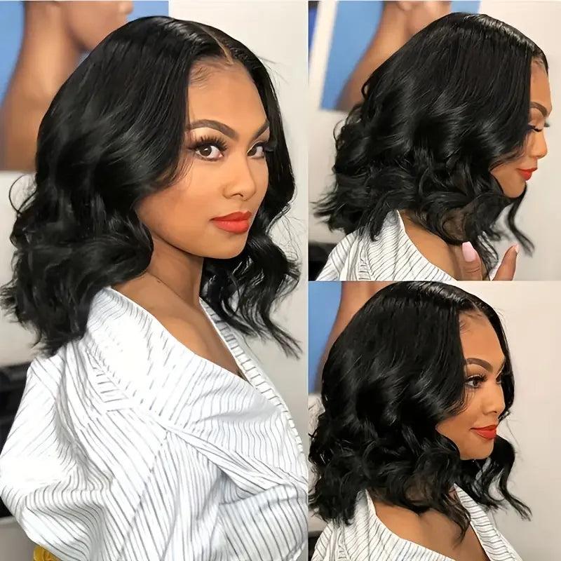Brazilian Body Wave Short Bob Wigs 13x4 Transparent Lace Front Wig Human Hair Wigs Loose Body Wave Wig For Black Women 250%