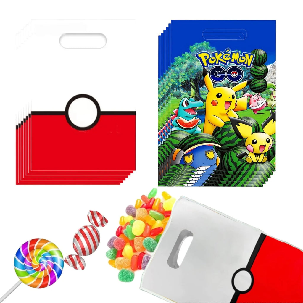 Pokemon Gift Bags Birthday Party Decoration Pikachu Goody Biscuit Package Candy Bag Baby Shower Kids Party favors Gifts Supplies