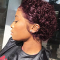 Pixie Cut Human Hair Wig Short Pixie Cut Curly Wave Human Hair Wigs 13x1 Transparent Lace Curly Wave Wig For Women