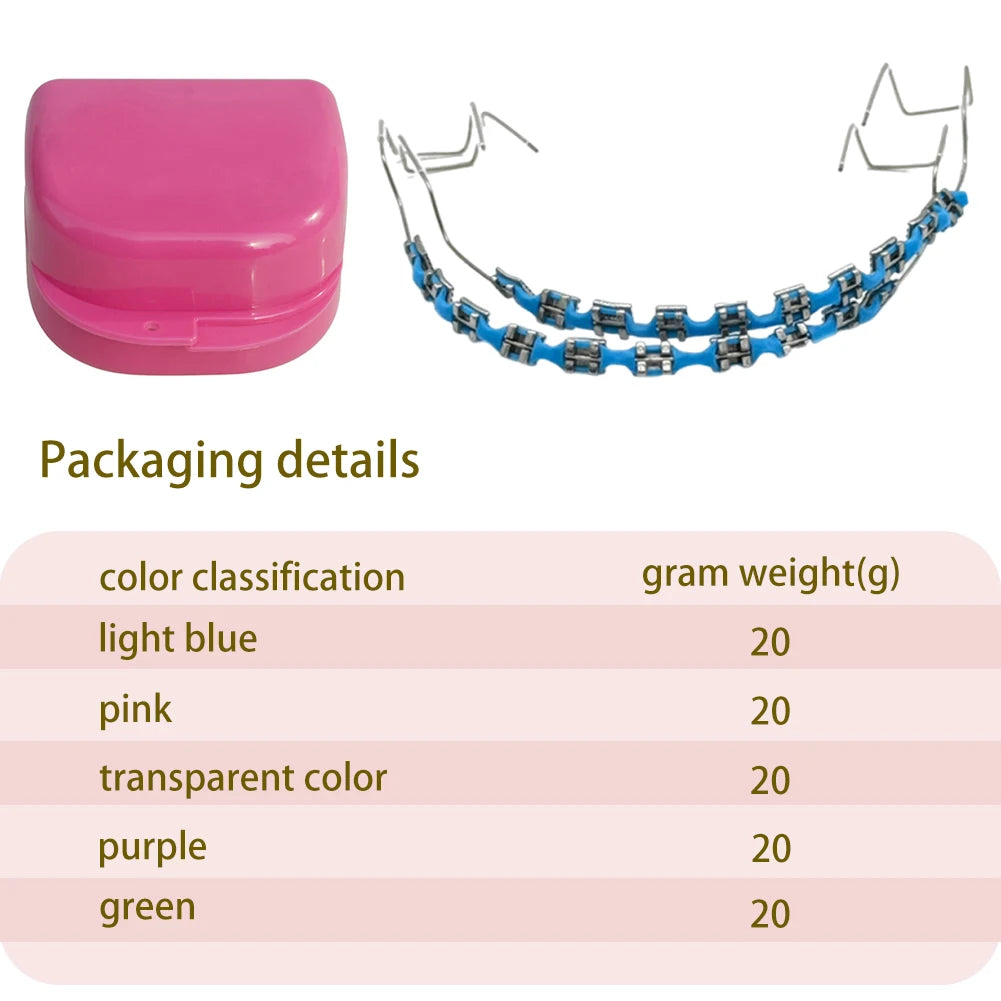 Temporary Tooth Decoration Dental Fake Braces with Metal Wires & Bracket Dental Metal Bracket Dental Tool for Tooth Decor