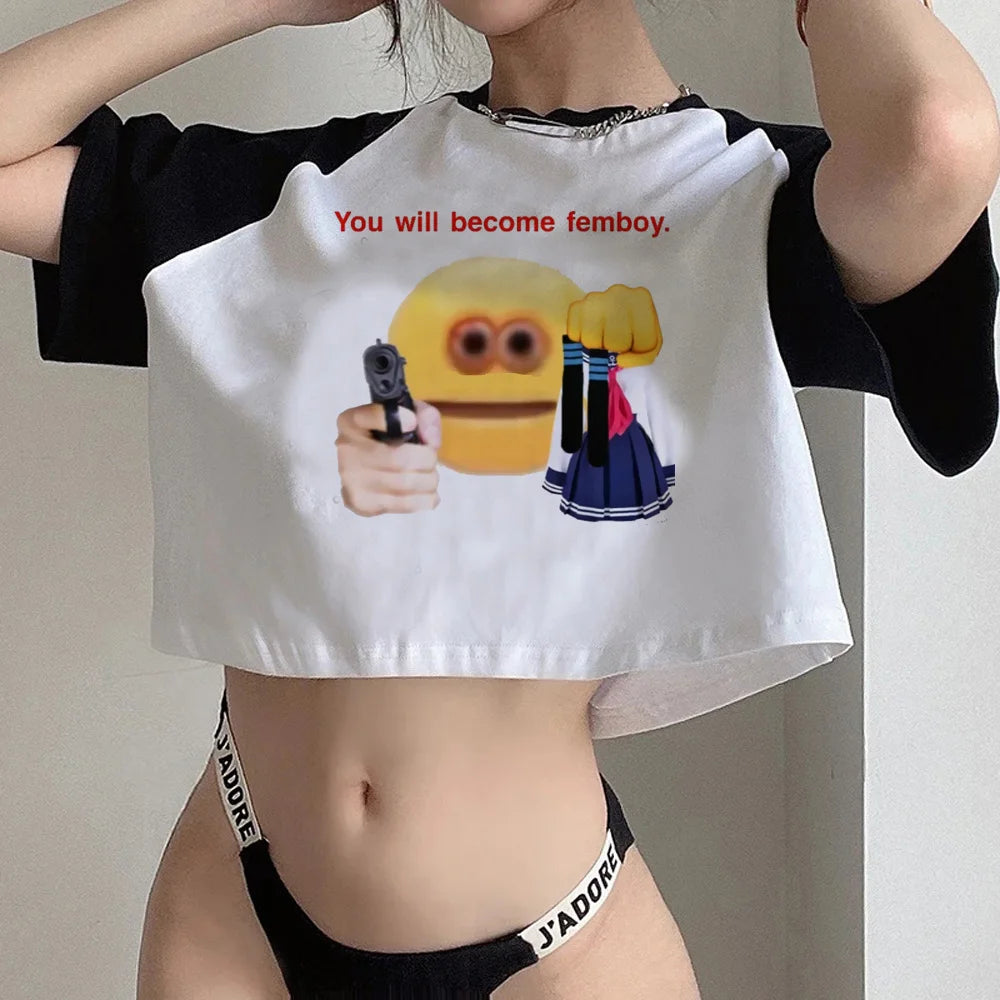 Femboy aesthetic trashy crop top Woman kawai trashy fairycore fairy grunge  tshirt