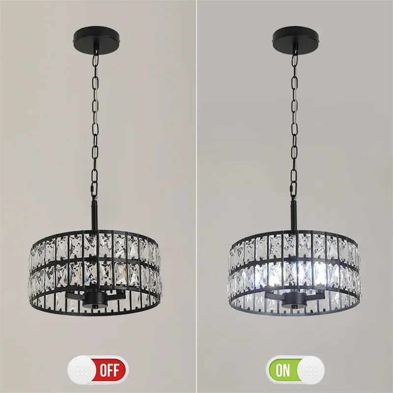 Modern K9 Crystal LED Pendant Light Nordic Chandelier Bedroom Hanging Lamp Retro Luxury Kitchen Dining Table Plafon Ceiling Deco