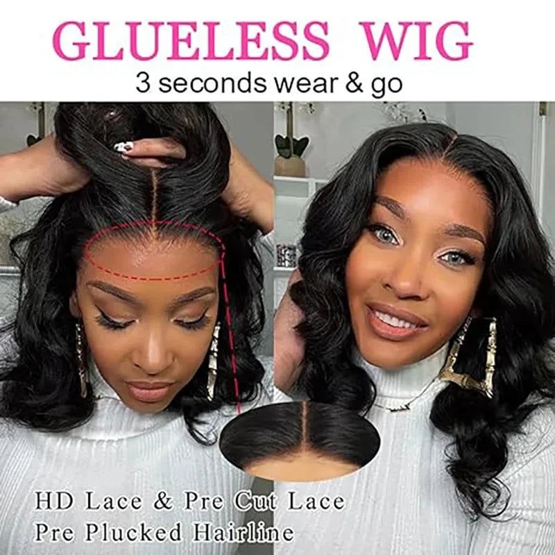 Brazilian Body Wave Short Bob Wigs 13x4 Transparent Lace Front Wig Human Hair Wigs Loose Body Wave Wig For Black Women 250%