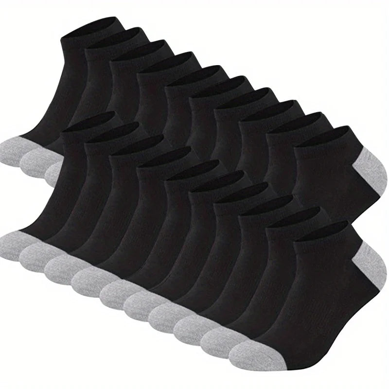 10pairs Men's Fashion Cotton Breathable Comfortable Ankle Socks, Men's Summer Socks