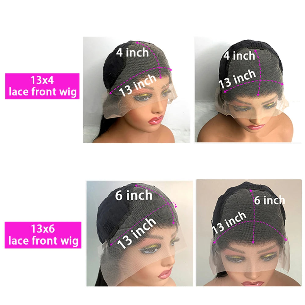Deep Wave Frontal Wig 13x6 Hd Lace Loose Wave Wigs Brazilian Hair Natural Hairline Pre Plucked 40 Inch Lace Front Human Hair Wig