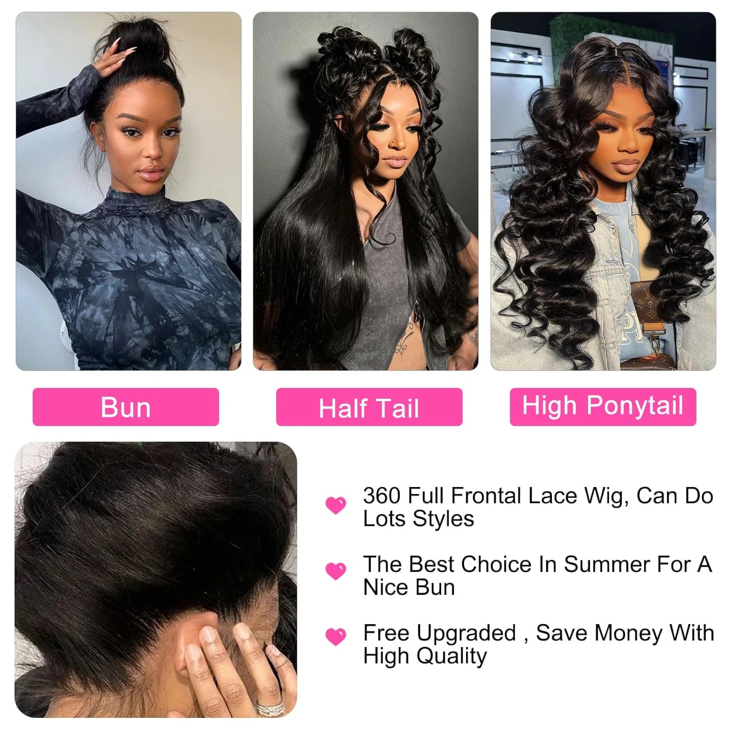 Body Wave 360 Full HD Lace Frontal Wigs Human Hair Pre plucked Brazilian Invisi Strap Snug Fit 360 Straight Full Lace Front Wig
