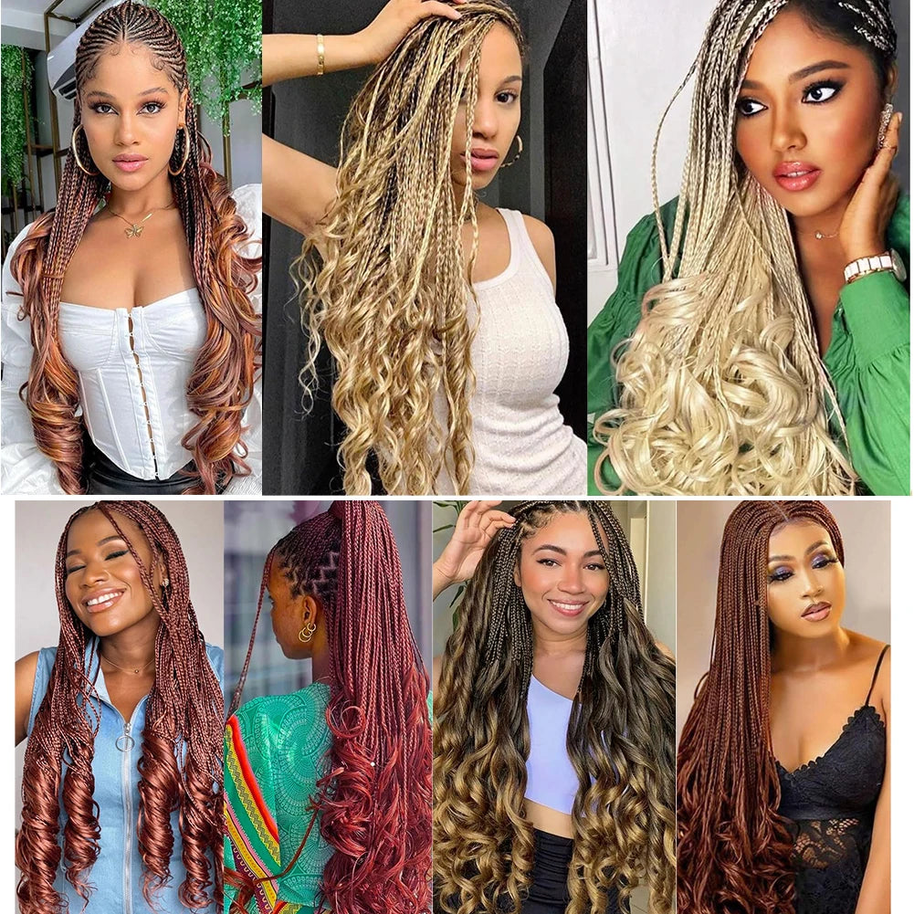French Curly Braiding Hair 24 Inch Pre Stretched Bouncy Braiding Hair Loose Wavy Synthetic Hair Extensions for Black Women