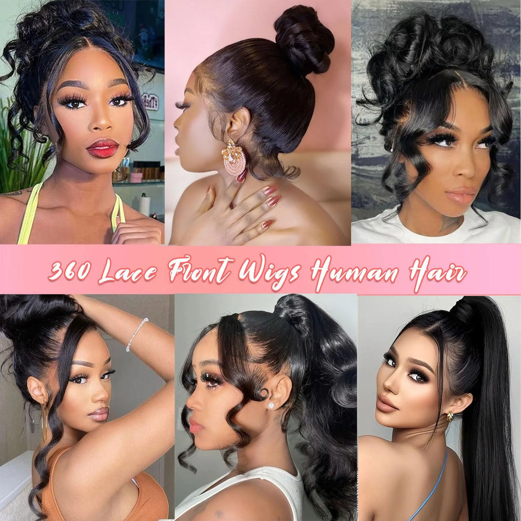Body Wave 360 Full HD Lace Frontal Wigs Human Hair Pre plucked Brazilian Invisi Strap Snug Fit 360 Straight Full Lace Front Wig