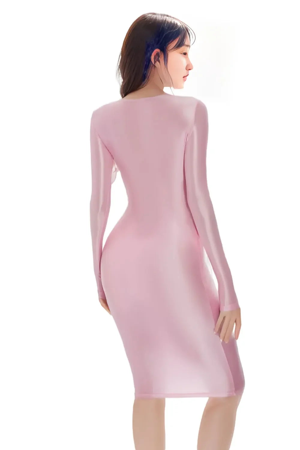 Sexy Satin Shiny Pencil Dresses Package Hip One Step Dresses Women's Elegant Party Bodycon Elastic Miniskirts New In Now